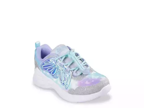 Кроссовки Skechers Dream Racer Wing Brights — детские, серебристый металлик/синий