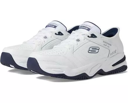 Кроссовки SKECHERS Durham Hands Free Slip-In, цвет White/Navy