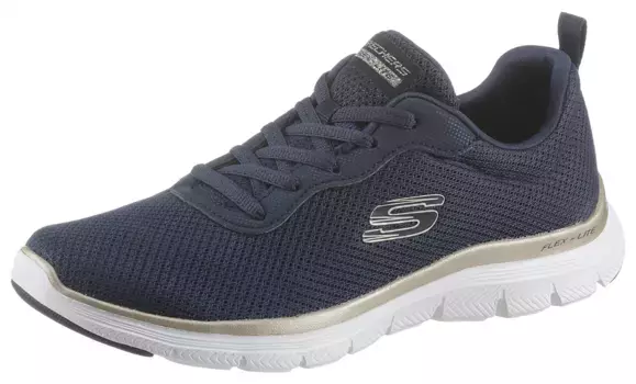 Кроссовки Skechers "FLEX APPEAL 4.0 BRILLINAT VIEW", с пеной с эффектом памяти с воздушным охлаждением, повседневная обувь, полуботинки, туфли на шнуровке, темно-синий