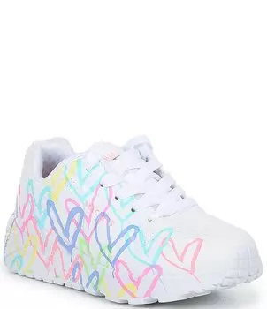 Кроссовки Skechers Girls' JGoldcrown: Uno Lite - Spread the Love (Молодежные), белый