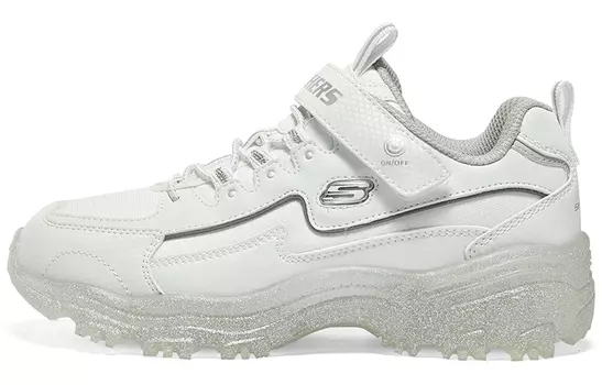 Кроссовки Skechers Girls Kids Lifestyle Shoes GS Low-top White/Silver, белый/серебряный