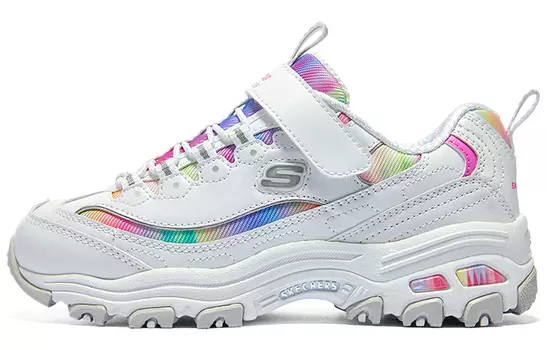 Кроссовки Skechers Girls Kids Lifestyle Shoes GS Low-top White/Multicolor, белый/мультиколор