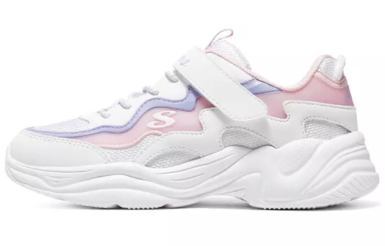 Кроссовки Skechers Girls Kids Lifestyle Shoes GS Low-top White/light Pink, белый/светло-розовый