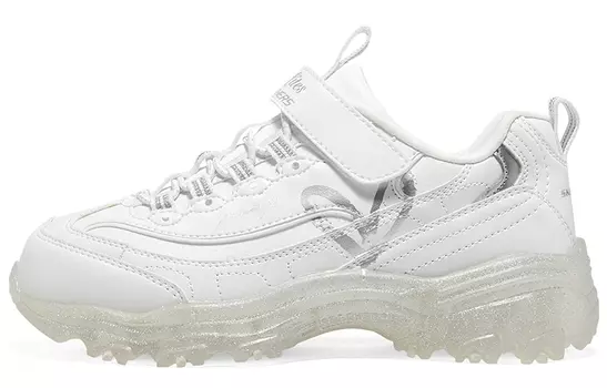 Кроссовки Skechers Girls Kids Lifestyle Shoes GS Low-top White, белый/серебряный
