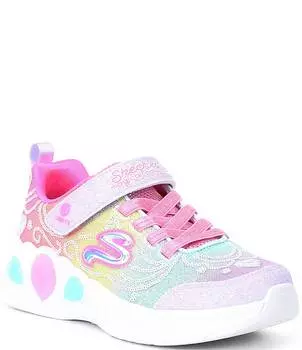 Кроссовки Skechers Girls' Princess Wishes Lighted (Молодежные), розовый