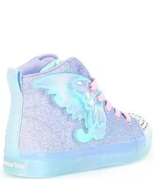 Кроссовки Skechers Girls' Twi-Lites 2.0 Twinkle Wishes Hi-Top с подсветкой (Молодежные), розовый