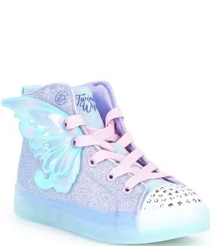 Кроссовки Skechers Girls' Twi-Lites 2.0 Twinkle Wishes Hi-Top с подсветкой (для малышей), розовый