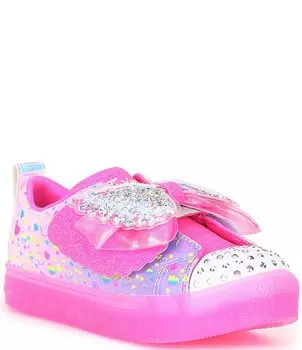Кроссовки Skechers Girls' Twinkle Toes со стразами Shuffle Brights с подсветкой (для младенцев), розовый