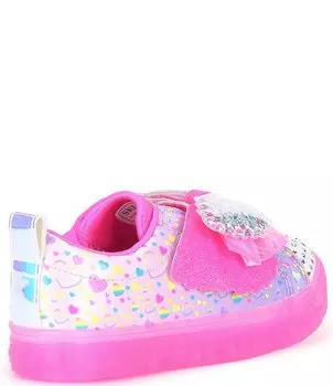 Кроссовки Skechers Girls' Twinkle Toes со стразами Shuffle Brights Lighted (молодежная), розовый