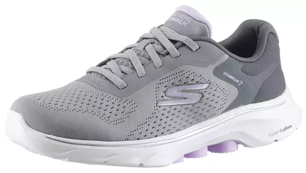 Кроссовки Skechers "GO WALK 7-COSMIC WAVES", с пеной с эффектом памяти и воздушным охлаждением, повседневная обувь, полуботинки, туфли на шнуровке, цвет Grau-Lavendel