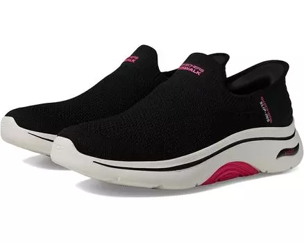 Кроссовки SKECHERS Go Walk Arch Fit 2.0 Val Hands Free Slip-Ins, цвет Black/Hot Pink