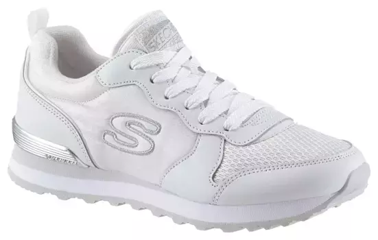 Кроссовки Skechers "Gold'n Gurl", с металлическими деталями, повседневная обувь, полуботинки, туфли на шнуровке, серебристый