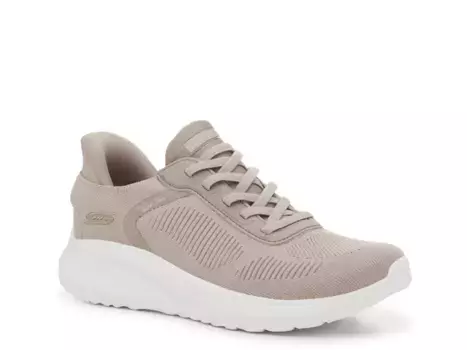 Кроссовки Skechers Hands Free: кроссовки BOBS Sport Squad Chaos Slip-On — женские, серо-коричневые