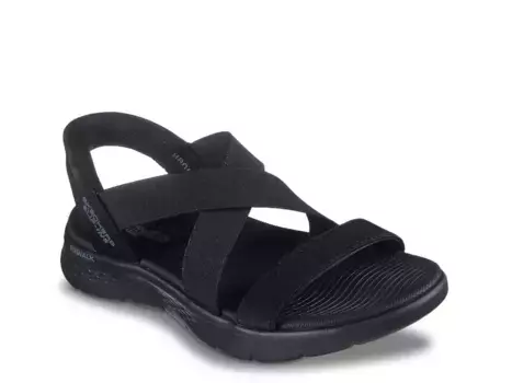 Кроссовки Skechers Hands Free: сандалии GO Walk Flex Glimmer Up, черные