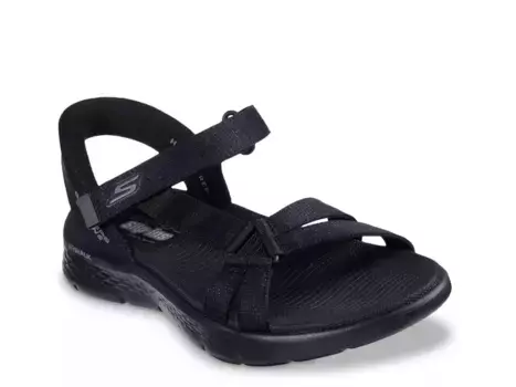 Кроссовки Skechers Hands Free: сандалии Go Walk Flex SD Illuminate Sport, черные
