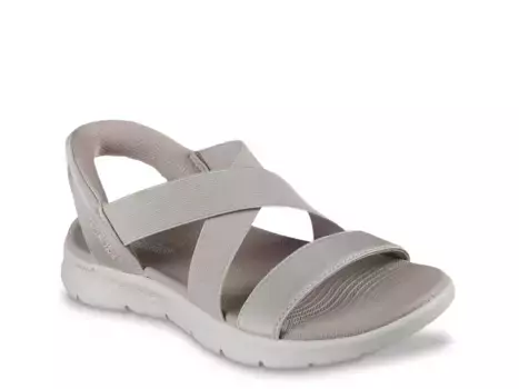 Кроссовки Skechers Hands Free: сандалии GO Walk Flex Glimmer Up, серо-коричневый