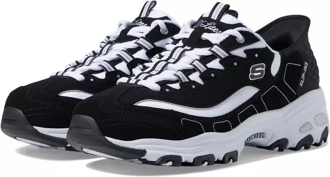 Кроссовки SKECHERS Hands Free Slip-Ins D'Lites New Classic, цвет Black/White
