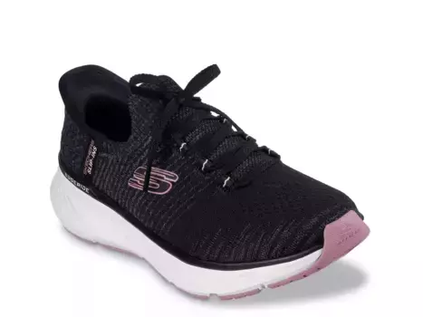 Кроссовки Skechers Hands Free Slip-ins Edgeride Impression — женские, черные/розовые