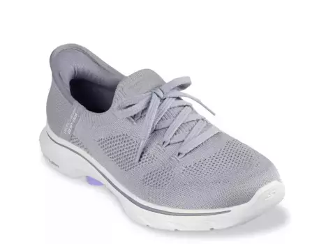 Кроссовки Skechers Hands Free Slip-ins Go Walk 7 Via Slip-On — женские, серые/фиолетовые