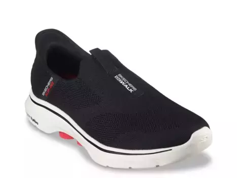 Кроссовки Skechers Hands Free Slip-Ins GO Walk 7 Easy On 2 Slip-On — мужские, черные/красные