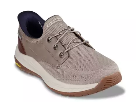 Кроссовки Skechers Hands Free Slip-Ins: Meroe Slip-On Sneaker — мужские, серо-коричневые