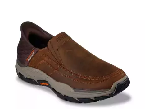 Кроссовки Skechers Hands Free Slip-Ins Respected Elgin Slip-On — мужские, темно-коричневые