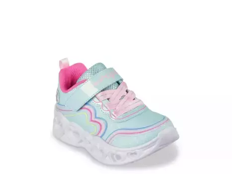 Кроссовки Skechers Heart Lights Infinite Heart Lights Retro Hearts - детские, светло-голубые, многоцветные
