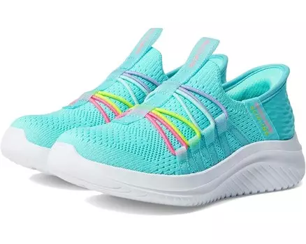 Кроссовки SKECHERS KIDS Hands Free Slip-Ins Ultra Flex 3.0 - Bungee Fun, цвет Aqua/Multi