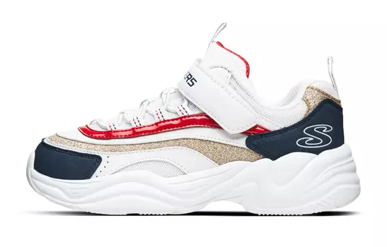 Кроссовки Skechers Kids Lifestyle Shoes GS Low-top White Navy Blue, белый/тёмно-синий
