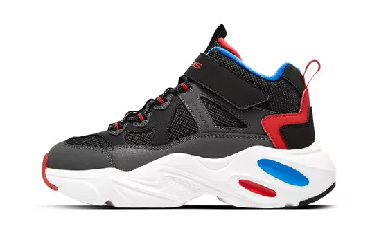 Кроссовки Skechers Kids Lifestyle Shoes GS Mid-top Black/white/red, цвет Charcoal