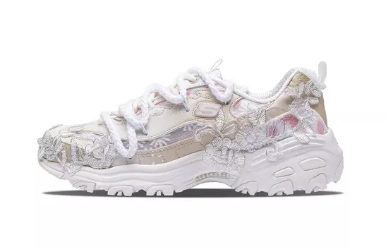 Кроссовки Skechers Lifestyle Shoes Women's Low-top Beige/Pink, цвет Off White