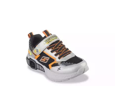 Кроссовки Skechers Light Storm 3 Light-Up — детские, серебристо-оранжевые