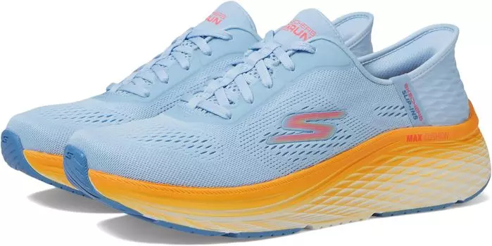 Кроссовки SKECHERS Max Cushioning Elite 2.0 Solace Hands Free Slip-Ins, цвет Blue/Orange
