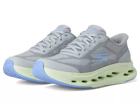 Кроссовки SKECHERS Max Cushioning Glide Step Hartford Hands Free Slip-Ins, цвет Gray/Lime
