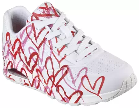 Кроссовки Skechers на танкетке "UNO-SPREAD THE LOVE" с эффектным принтом граффити, повседневная обувь, полуботинки, туфли на шнуровке, красный