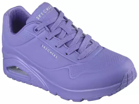 Кроссовки Skechers на танкетке "Uno - Stand on Air", с мелкой перфорацией, повседневная обувь, полуботинки, туфли на шнуровке, фиолетовый
