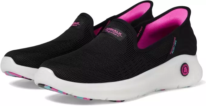 Кроссовки SKECHERS Performance Go Walk Anywhere Telyn Hands Free Slip-Ins, цвет Black/Hot Pink