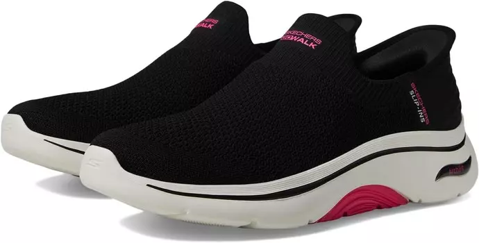 Кроссовки SKECHERS Performance Go Walk Arch Fit 2.0 Val Hands Free Slip-Ins, цвет Black/Hot Pink