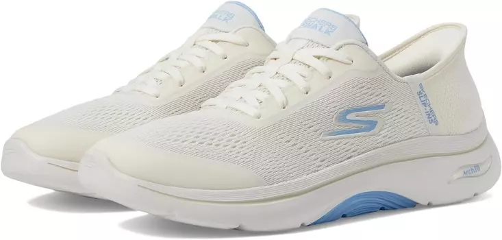 Кроссовки SKECHERS Performance Go Walk Arch Fit 2.0 Valencia Hands Free Slip-Ins, цвет Natural/Light Blue