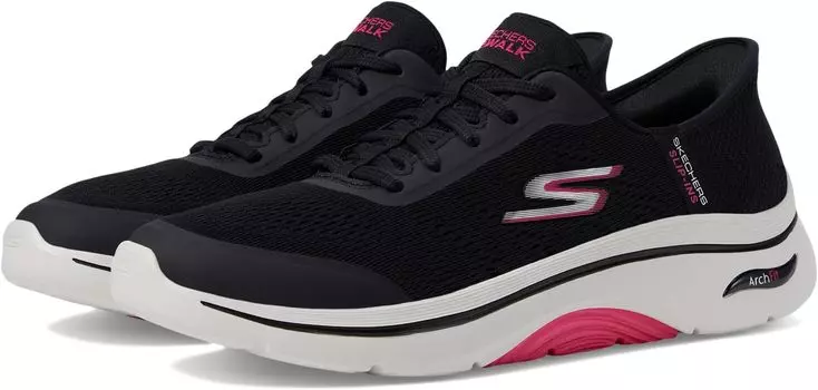 Кроссовки SKECHERS Performance Go Walk Arch Fit 2.0 Valencia Hands Free Slip-Ins, цвет Black/Hot Pink