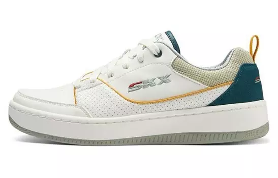 Кроссовки Skechers Skateboarding Shoes Men Low-top White/green/cyan, белый/зеленый/синий