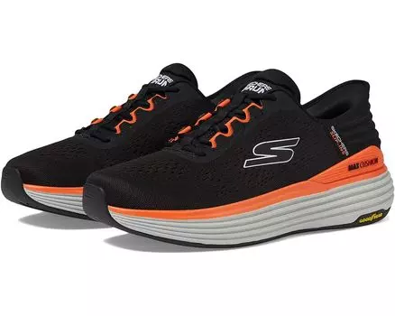 Кроссовки SKECHERS Skechers Hands Free Slip-ins Max Cushioning Suspension- Linear Focus, цвет Black/Orange