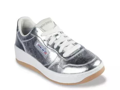 Кроссовки Skechers Sport Court 2.0 — женские, серебристый металлик