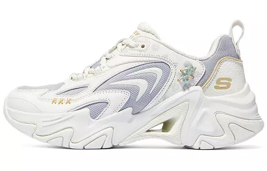 Кроссовки Skechers Stamina V3 Lifestyle Shoes Women's Low-top White/Purple/Blue/Gold, белый/серый