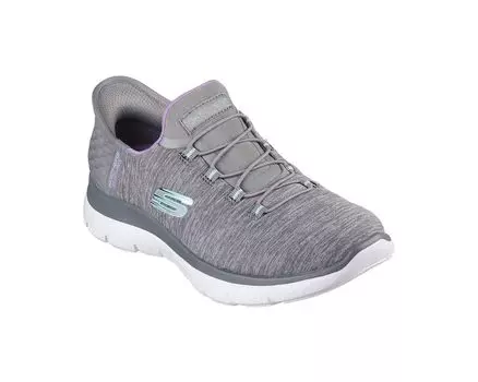 Кроссовки SKECHERS Summits - Hands Free Slip-Ins, цвет Gray/Mint
