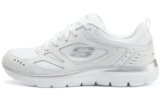 Кроссовки Skechers Summits Lifestyle Shoes Women's Low-top Silver, белый/серебряный