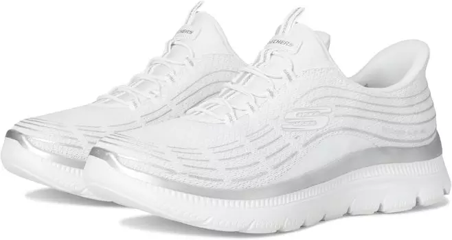 Кроссовки SKECHERS Summits Plus Hands Free Slip-INS, цвет White Silver