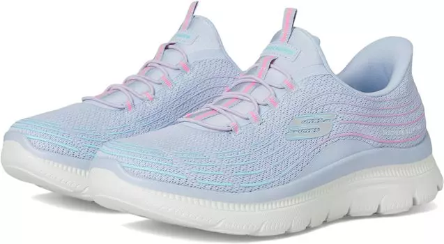 Кроссовки SKECHERS Summits Plus Hands Free Slip-INS, цвет Light Blue Multi