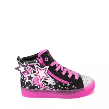 Кроссовки Skechers Twinkle Toes Shuffle Brights Electric Star — Little Kid, черный/розовый