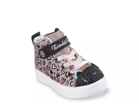 Кроссовки Skechers Twinkle Toes Twi-Lites 2.0 Kitty Cutie Light-Up — детские, черные/золотые